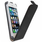 Custodia in Ecopelle Nera + Pellicola per Apple iPhone 5 / 5S