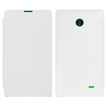 Custodia in PVC e Ecopelle Bianca Flip Cover per Nokia X