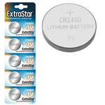 5 Batteria bottone 3v Litio Lithium DL2450, CR2450, ECR2450 ExtraStar