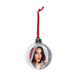 Pallina di Natale Personalizzabile con Foto 7,5x7,5cm Zep Photo Snow Flake Silver