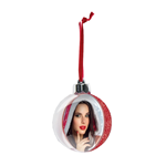 Pallina di Natale Personalizzabile con Foto 7,5x7,5cm Zep Photo Snow Flake Red