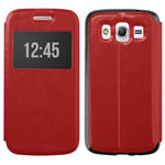 Custodia in Ecopelle Slim View Rosso per Samsung Galaxy Core LTE G386F