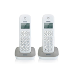 Telefono Cordless Brondi Gala Twin (DUO) Bianco Cordless Eco Dect GAP Fino a 5 Portatili Collegabili