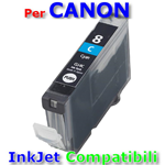 Cartuccia 0621B001 CLI-8C Ciano Compatibile/Rigenerata x Canon iP 3200 / iP 4200 / iP 5200 / iP 6600D / MP 500 / MP 970