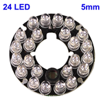 24 LED infrarosso 5mm per CCD Camera, IR Distanza: 20m