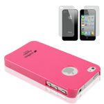3 in 1 Custodia + Pellicola Fronte e Retro Melkco Pink/Rosa per iPhone 4 e 4S