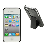 Custodia in PVC + Holder e chiusura antipolvere Nero Bulk x Apple iPhone 4 & 4S