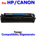 Toner CB541A CE321 131A CF211A ciano COMPATIBILE per HP Color LaserJet Pro 200 color MFP M276 / LaserJet Pro 200 color MFP M276n / LaserJet Pro 200 color MFP M276nw / LaserJet Pro 200 color M251 / LaserJet Pro 200 color M251n / LaserJet Pro 200 c