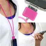 Laccetto da collo di protezione in silicone Fucsia x iPhone 4 & 4S,3G/3GS,iPod