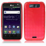 Custodia in TPU Traslucido Rosso x LG MS 840