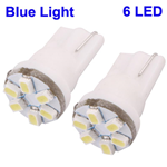 Coppia Luci T10 a 6 LED Blu 12v per illuminazione
