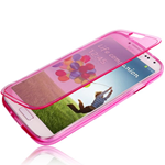 Custodia in TPU Fucsia e Flip per Samsung i9505 / i9500 / Galaxy S4 / SIV