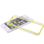 Cover/Cornice Bumper in TPU Giallo e Trasparente con Tasti x Apple iPhone 5