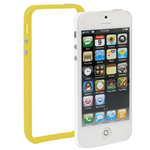 Cover/Cornice Bumper in TPU Giallo con Tasti x Apple iPhone 5