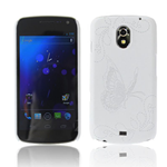 Custodia in PVC Bianco con Farfalle x Samsung Galaxy Nexus / i9250
