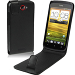 Custodia in Ecopelle Nera HQ per HTC One S (Z520e)