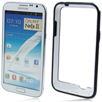 Cover/Bumper in TPU Bicolore Trasparente/Nero x Samsung Galaxy Note II / N7100