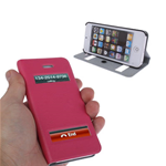 Custodia in Ecopelle Ultrasottile Fucsia per Apple iPhone 5