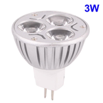 Faretto MR16 3 LED HQ Bianchi 3W/270 Lumen Luce Fredda AC / DC 12V