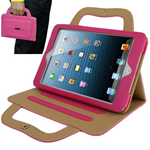 Custodia in Ecopelle Fucsia con Holder e maniglie per iPad mini