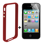 Bumper Custodia in PVC SGP Rossa + Pellicola per Apple iPhone 4 / 4S