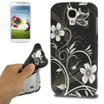 Custodia in TPU Nero Fiori x Samsung i9505 / i9500 / Galaxy S4 / SIV