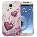Custodia in TPU Bianco Cuori x Samsung i9505 / i9500 Galaxy S4 / SIV