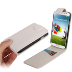 Custodia in Ecopelle Bianca Con Flip Porta Card x Samsung i9505 / i9500 Galaxy S4 / SIV