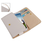 Custodia in Ecopelle Bianca A Portafoglio Porta Card x Samsung i9505 / i9500 Galaxy S4 / SIV