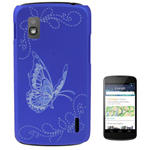 Custodia in PVC Farfalle Blu x LG Nexus 4 / E960