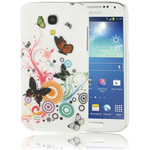 Custodia in PVC Bianco e Farfalle per Samsung Galaxy S4 Mini / i9190 / i9192 / i9195