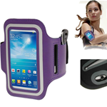 Custodia fascia Sport da Braccio per correre Viola per Samsung Galaxy S4 Mini / i9190 / i9192 / i9195