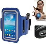 Custodia fascia Sport da Braccio per correre Blu per Samsung Galaxy S4 Mini / i9190 / i9192 / i9195