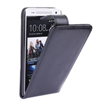 Custodia in Ecopelle Nera Flip Verticale per HTC One Mini / M4 / 601E