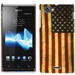 Custodia in PVC Bandiera Americana USA Vintage per Sony Xperia J St26i