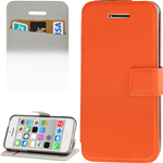 Custodia in TPU Fumè e Ecopelle Arancione Con Flip Laterale per Apple iPhone 5C
