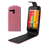 Custodia in Ecopelle Fucsia Apertura Verticale per Motorola Moto G / XT937C / XT1028