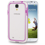 Cover/Cornice Bumper in TPU Viola e Trasparente per Samsung i9505 / i9500 / Galaxy S4 / SIV