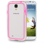 Cover/Cornice Bumper in TPU Fucsia e Trasparente per Samsung i9505 / i9500 / Galaxy S4 / SIV