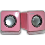 Casse Speaker Stereo 2.0 Autoalimentate Rosa EXSAL per Mp3, Mp4, PC, Notebook