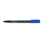 10 Pennarelli Indelebili STAEDTLER (F) Colore Blu Ago 0,6 mm Con Cappuccio