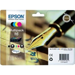 Multipack C13t16264012 (4 colori T1621/2/3/4) EPSON per WF-2010W / WF-2510WF / WF-2520NF / WF-2530WF / WF-2540WF / WF-2630WF / WF-2650DWF / WF-2660DWF